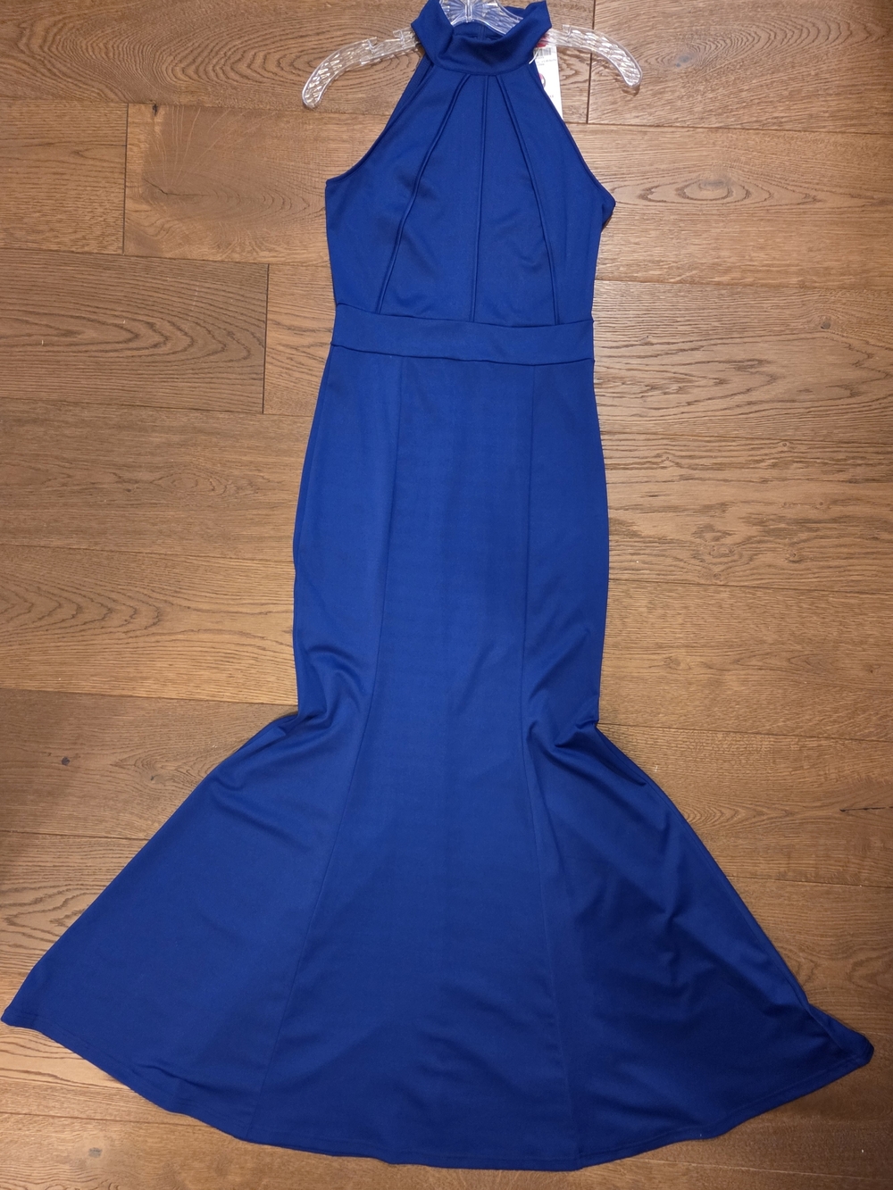 Sleeveless High-Neck Royal Blue Mermaid Dress